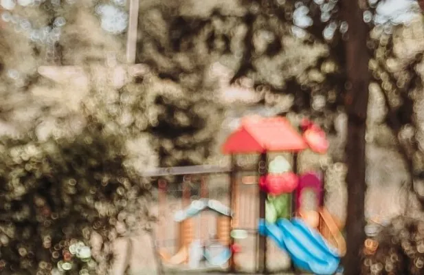 The children's playground under the trees